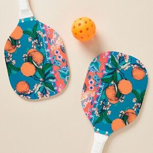 Anthropologie Alexandra Farmer Pickleball Set with Pink Recess Balls
